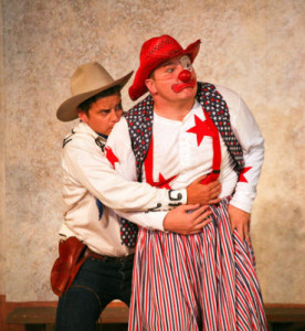 Patrick Russell as Antipholus and Jon Deline as Dromio in Marin Shakespeare Company's 'A Comedy of Errors.' Provided by Eric Chazankin 