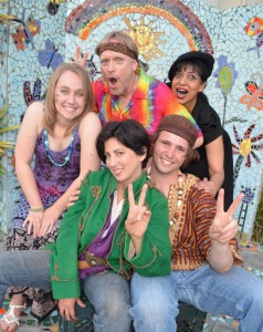 Hannah Jester (Celia), Steve Beecroft (Touchstone), Sumi Narendram (Jaques), Melissa Claire (Rosalind) and Skylar Collins (Orlando) 