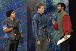 Regina Morones, Carl Holvick and Mohammad Shehata as Benvolio, Romeo and Peter. Photo: Doug Jorgensen